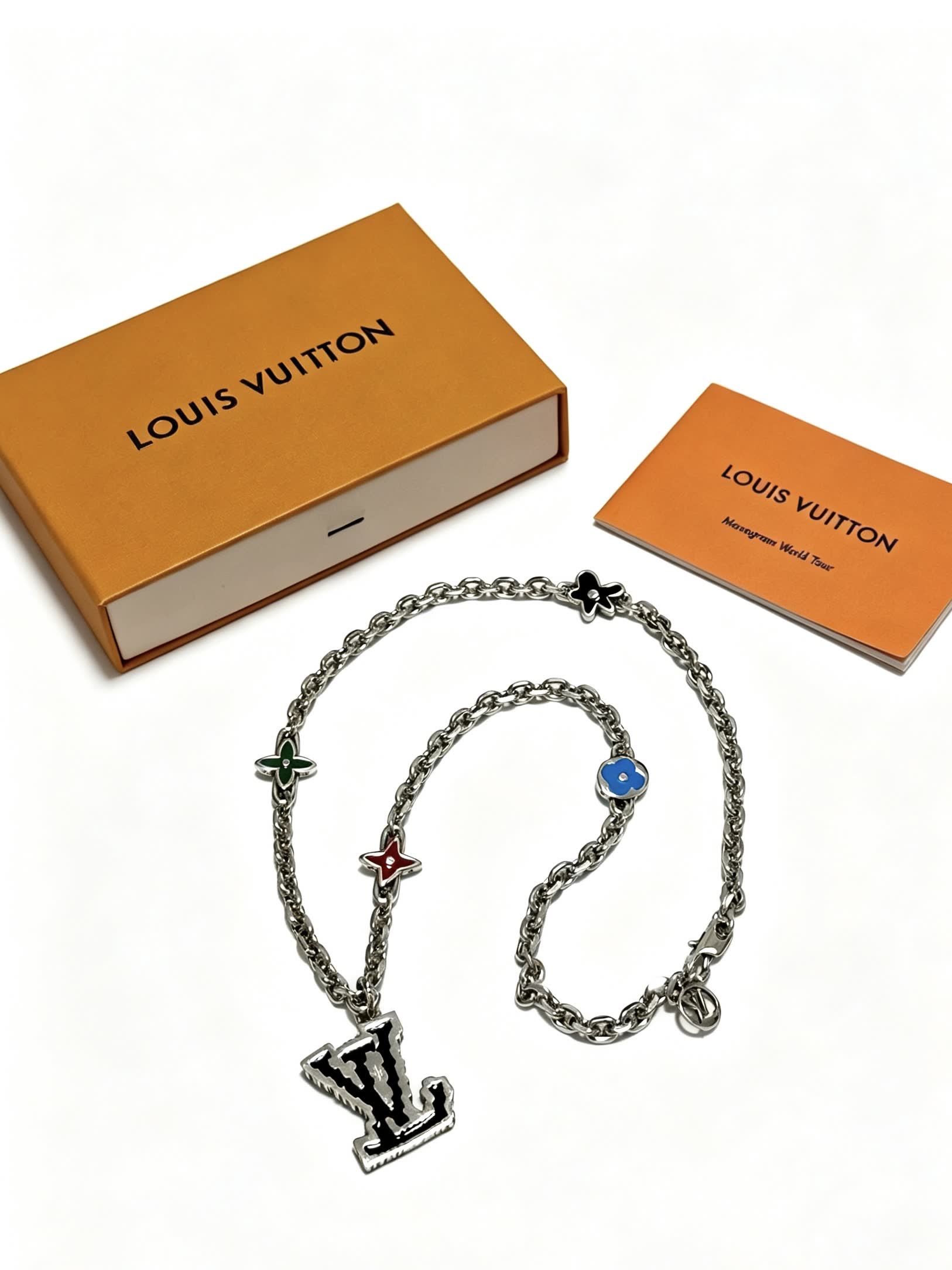 Louis Vuitton Silver Chain with Multicolored Charms